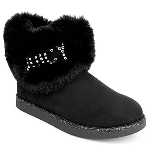 Juicy Couture Women's Keeper Slip On Winter Ankle Boots Warm Winter Booties Black 7