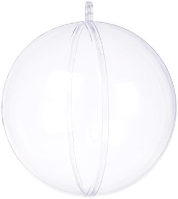 Clear Christmas Ornaments, Pack of 10 Individual 80mm Clear Plastic Ornaments for Crafts by SEEKINGTAG