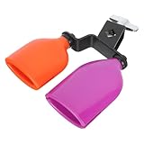 DECORNIJIA Cencerro para Batería Tono Alto Kit de Bloque de Percusión Doble Color Accesorio Compatible Soportes de Batería para Instrumento Musical de Percusión