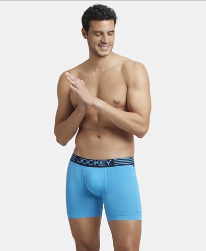 Image of Jockey MM06 Men Microfiber Mesh Elastane Active Wear Long Trunk Boxer Brief