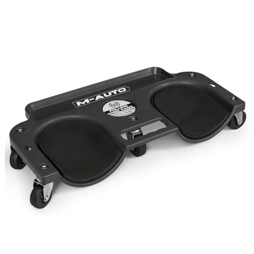 M-AUTO Rolling Knee Creeper Durable Knee Pads with Full 360 Degree Turn Casters and Tool Tray, Garage Kneeling Pads on Swivel Castors for Home Workshop Auto Repairing Maintaining, Black