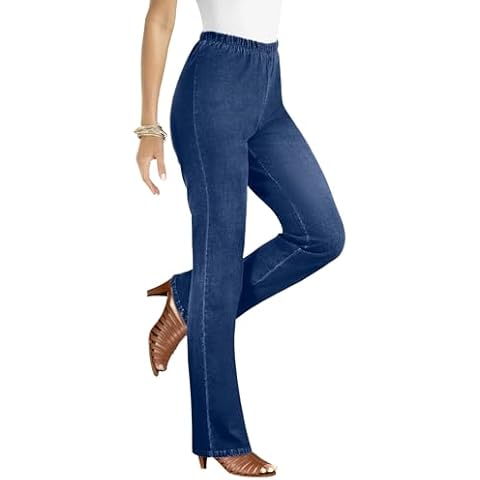 Roaman's Women's Plus Size Tall Bootcut Comfort Stretch Jean - 16 T, Medium Stonewash Sanded Cover