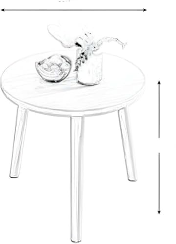 Image of WOOYNEX Wooden Table with Three Legs A Modern Round Coffee Table and Side Table for Small Spaces with Pillar, Wood Books, Magazines, and Plant Stand for Living Room Entryway Table. (Bronze)