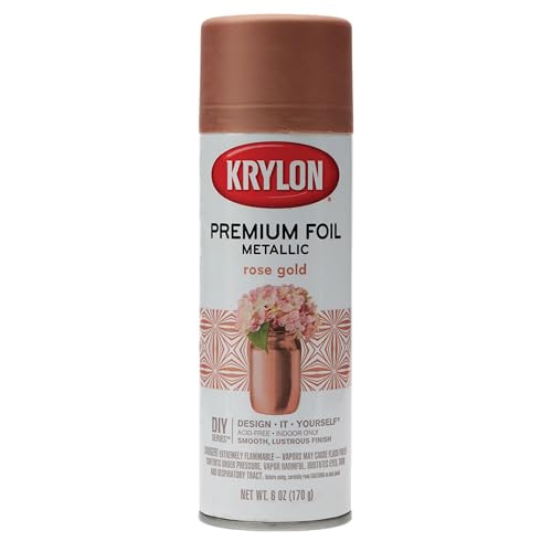 Krylon K01087000 Premium Foil Metallic Spray Paint, Rose Gold, 6 oz