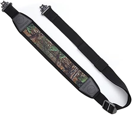 Rolapa 2 Point Rifle Shotgun Sling with Swivels, Anti-Slip Neoprene Padded Gun Strap for Hunting Shooting Crossbow, Adjustable Length