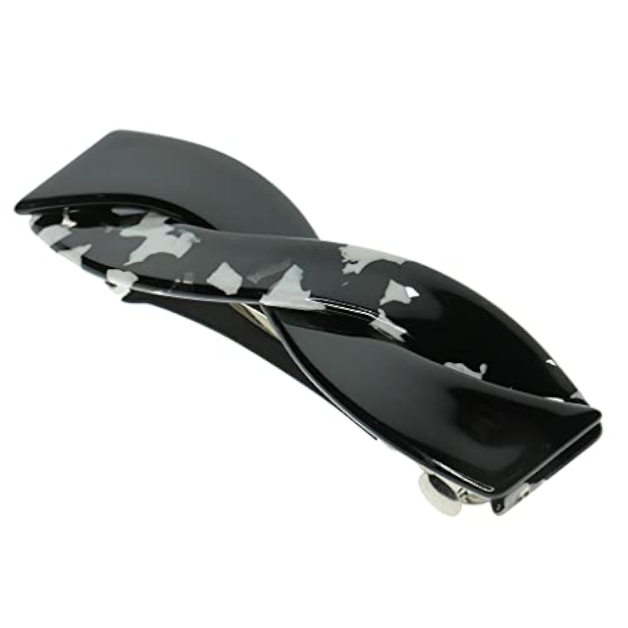 French Acetate Hair Clip Barrette Set, Black