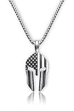 Gymish Lifestyle Workout Pendant Necklace, The Spartan Warrior Pendant, Self-Discipline, Hard Work, Dedication, Motivational Gift for Gym Lovers, Titanium Steel Necklace for Men