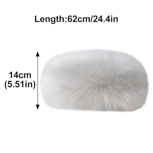 ECYC Women Faux Fur Headband, Plush Elastic Headband Fuzzy Winter Warm Earmuff Fluffy Cold Weather Ear Warmers for Women3