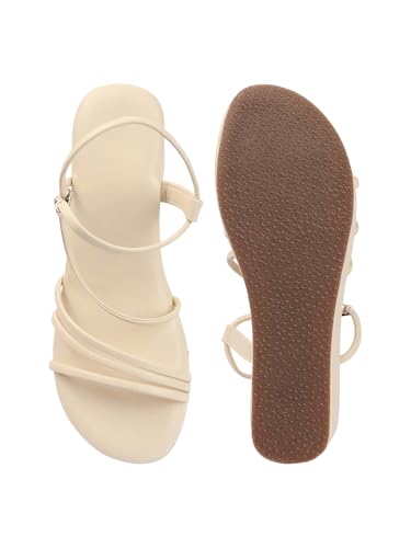 Image of TRYME Women Multi Strap Comfort Open Toe Stylish Daily Wear Wedge Heel Sandals