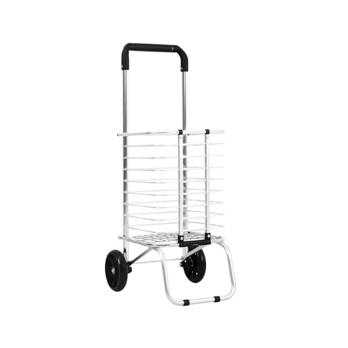 Panana SKTWH Shopping Carts Folding Cart Foldable Shop Truck Heavy Duty Hand Truck 35Ltr Foldable Shopping Grocery 2 Wheels Cart Steel Grocery Hard Wearing Easy Storage cover