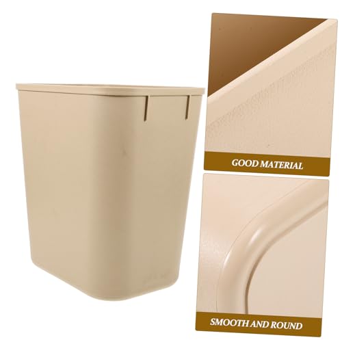 Caneca de basura plástica amarilla rectangular 8L miniatura 3