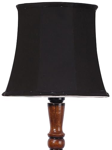 Image of Devansh Black Cotton Wooden Floor Lamp -5