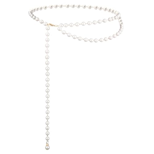 Pearl Belt Pearl Body Chain Adjustable Pearls Waist Chain for Women Fashion Layered Pearls Chains Belt for Dress Jeans Summer Beach Body Jewelry