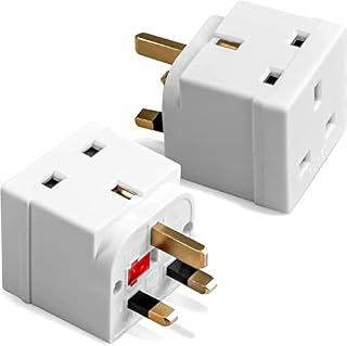 Mr.Gadget's Solutions 2 Way Double Plug Mains Power Adaptor, 13A 250V UK 3 Pin Multi Socket Extension, Extender Block Splitter (PACK OF 2)