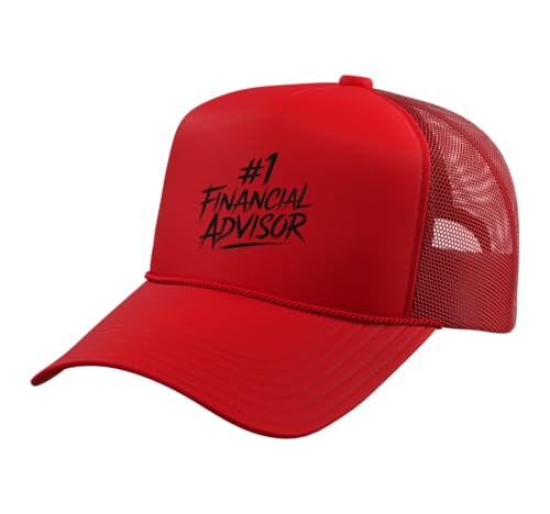 Financial Advisor Trucker Hat with Adjustable Mesh Back, Red