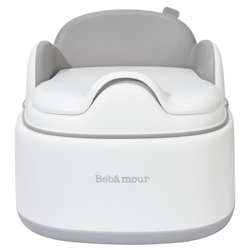 Bebamour 3 in 1 Multi-Functional Potty Seat for Baby Toddler Kids Grey Anti-Slip Stable Potty Training Toilet with 100 P 