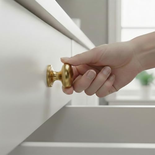Image of trust4care 2-Pack Brushed Satin Gold 1.5 inch Bifold Closet Cabinet Knobs Pulls