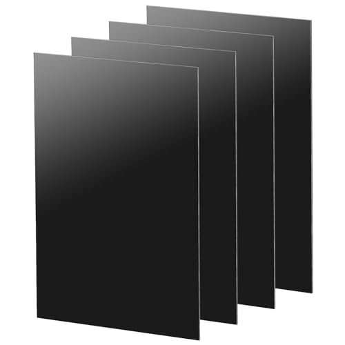 Lámina acrílica negra resistente de 3mm y 30x20cm idónea para manualidades y pintura