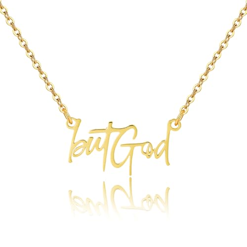 But God Bible Inspirational Faith Necklace - Dainty Stainless Steel, Verse Jewelry Gifts for Women