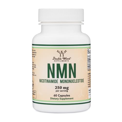 Double Wood Supplements NMN 250mg Per Serving (Nicotinamide Mononucleotide) to Boost NAD+ Levels More Effectively Than Riboside for Anti Ageing by (60 Capsules)