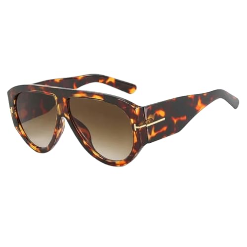 Shanboyu Sunglasses Sunglasses Women For Men Shades Big Frame Windproof Popular Punk Sunglasses-Leopard Tea