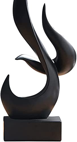 Joylern Resin Art Statue Minimalist Figurines Abstract Sculpture Desk Table Sculpture Ornaments For Home Bedroom Living Room Garden Office - Black #TOP1