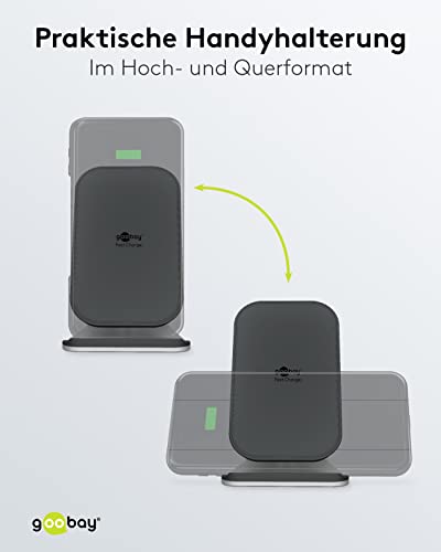 Goobay 52955 Wireless Charger 10W Qi Station de Charge Support de téléphone Portable/Chargeur de Table sans Fil/Station de Charge inductive Support de téléphone Portable Chargeur à Induction – Image 6