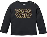 MoonWorks® Baby Langarmshirt Babyshirt Papa Wars Aufdruck Jungen Mädchen Shirt schwarz 68/74 (4-9 Monate)