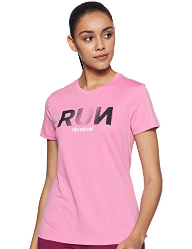 Image of Reebok Women's Striped Regular Fit Sports T-Shirt