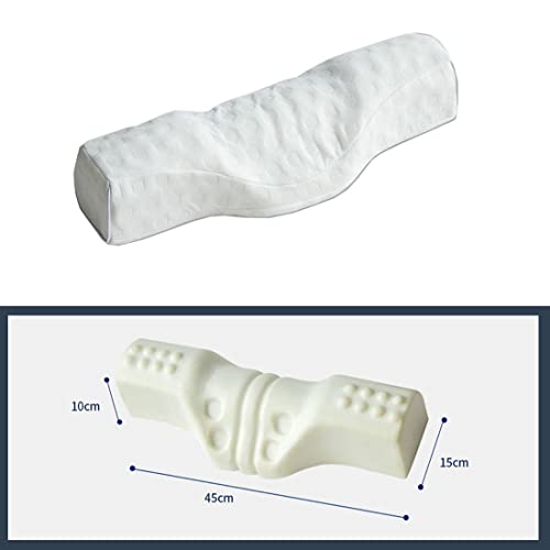 Cervical Neck Pillow for Pain Relief Sleeping, Neck roll Pillow Memory Foam for Stiff Neck Pain Relief ,Travel Bolster Pillow for Bed for Side Sleepers Back Sleeper. (White)