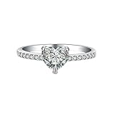 BCughia Silberring Damen 375/9 Karat Echtgold 375, Damen Ringe Weißgold...