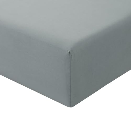 RUIKASI Sabanas Bajeras 150x200 Ajustables - Sabana Bajera Cama 150, Sábana Bajera 150x190/200 cm Microfibra, Suave y Transpirable, con Banda Elástica, Bed Sheet, Gris Claro
