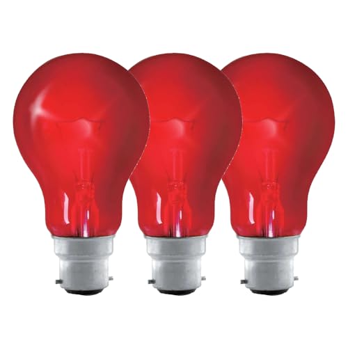 Inspired Essentials 3 x 40W FIREGLOW Effect BC B22 B22d Light Bulbs, Bayonet Cap, Red Glow