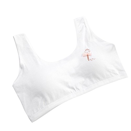 Sanyyanlsy New Lovely Girls Printing Underwear Bra Vest Children Solid Cotton Underclothes Fashion Tank Tops Sport Undies White
