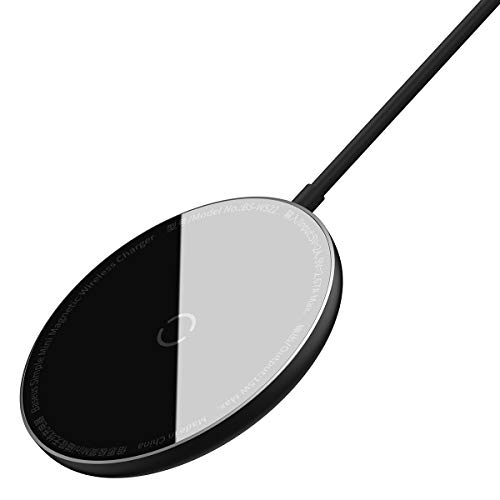 Baseus Magnetic Wireless Charger, 15W Fast Charging Pad Compatible with MagSafe Wireless Charger for iPhone 13/13 Mini/13Pro/13Pro max/iPhone 12/12 Mini/12Pro max (Black, Small Size)