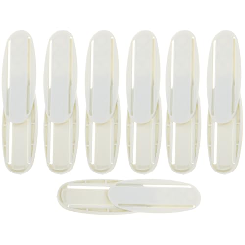 HEALSOPTHY 7 Stück Steckdosenhalterung aus Abs mit Selbstklebender Stanzfreier Wandmontage Weiß Kabelhalter Organizer für Verlängerungskabel und Steckdosenleisten