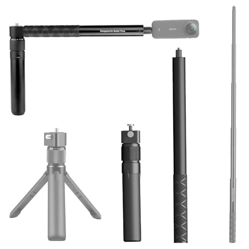 Image of 3 in 1 Bullet Time Handle Grip with Invisible Stick 360 Degree Rotation for Action Camera Insta 360 One X4, X3, ONE R, RS, Ace Pro, RS Go 3, RS Go 2 (Handle Grip + Stick)