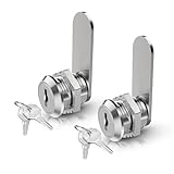 Cerraduras de seguridad para puerta de armario con 2 llaves para archivos, armario, oficina (Plata 2Pz)
