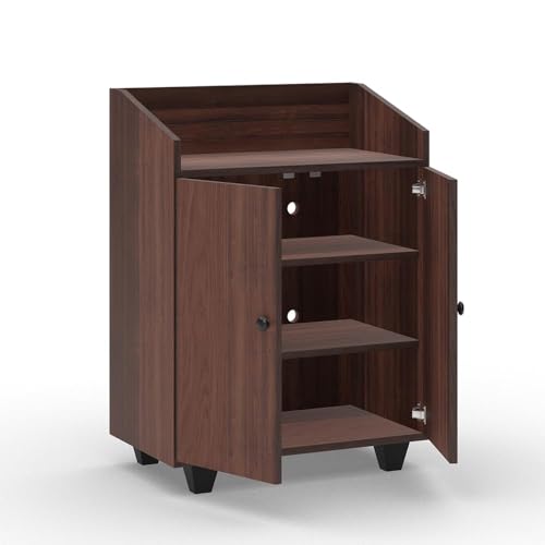 Image of Royaloak Rowan Shoe Rack 2 Door Storage | Wooden with Air Vent, Melamine Finish | Wooden with 8MM Back Sheet for Better Support and Optimized Depth