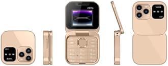 i16 PRO Mini Flip Mobile Phone,Simplicity and Ease of Use Affordability Lightweight and Portable (Gold)