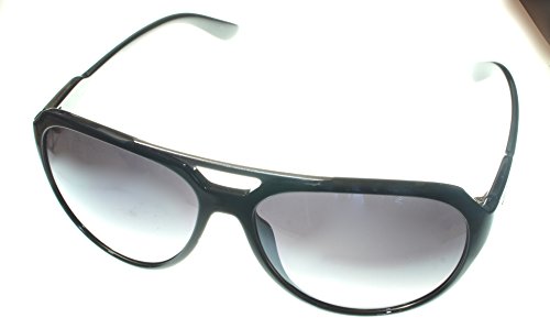 Vuarnet Extreme Unisex VE5009 Fashion Aviator Sunglasses, Shiny Black/Grey Lens