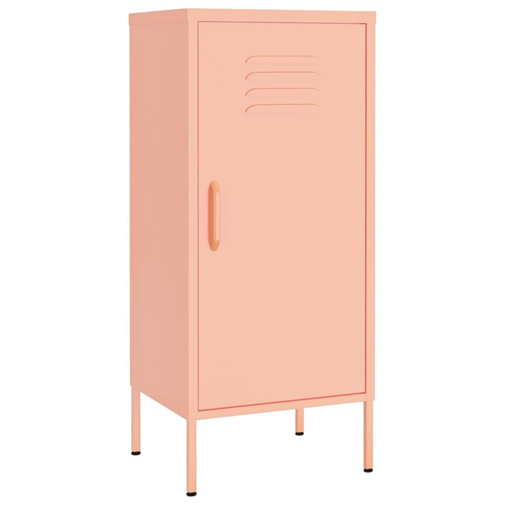 Lagerschrank Rosa 42,5x35x101,5 cm, Stahl Metallschrank mit 2 Einlegeböden, Standregal für Büro Wohnzimmer, vielseitiger Aufbewahrungsschrank
