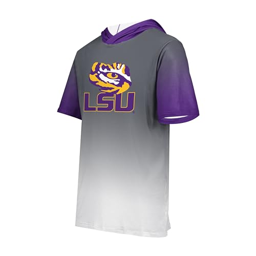 Holloway Men's Standard NCAA Collegiate Short Sleeve Gradient Cotton-Touch Hoodie-Official Team Apparel for Game Day Comfort, Multi