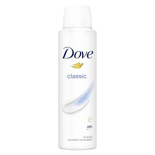 Dove Classic Fresh Women's Antiperspirant Deodorant Body Spray for 48 hour sweat and odour protection with ¼ moisturising cream 150 ml, Pack of 6