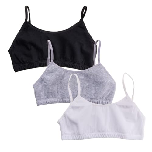 Image of ADIRA | Beginners Bra for Girls 13-14 Years | Flat Padding for Nipple Coverage | Comfortable Strecthy Cotton | Comfy-Breathable Beginners Bra & Super Soft Material | Pack of 3