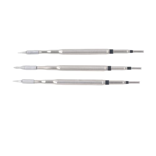 Image of 3-Piece Soldering Iron Tips Kit, Replacement Tips Set, Copper Material, Straight Curved Small Knife Tip