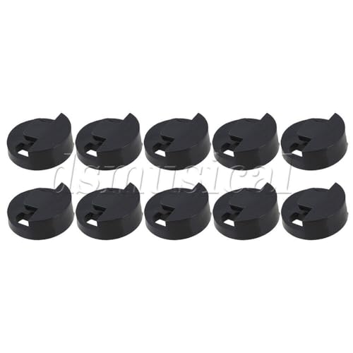 Black Lightweight Rubber Round Hole Bass Mute for Bass Instrument Set of 10