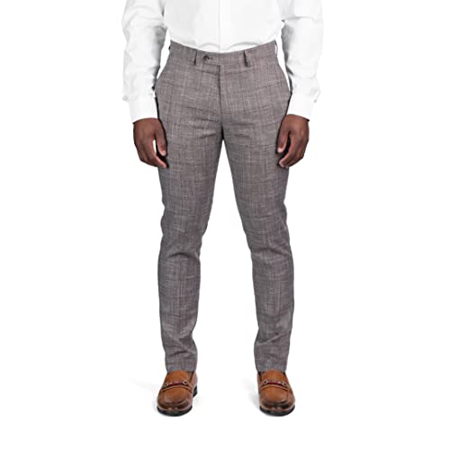 Slim Fit Slacks Plaid Tweed Men's Dress Pants SD95818
