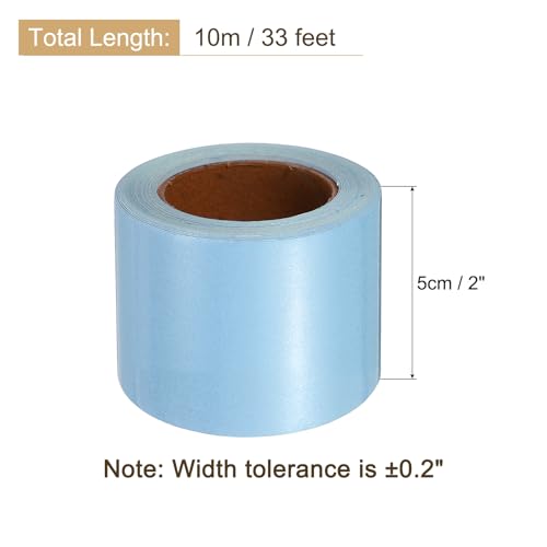 Image of uxcell Wood Grain Tape, 2 inch x33 Ft Self Adhesive Wood Grain Repair Patch for Baseboards, Doors, Floor Repair, Furniture Home Decor Sky Blue