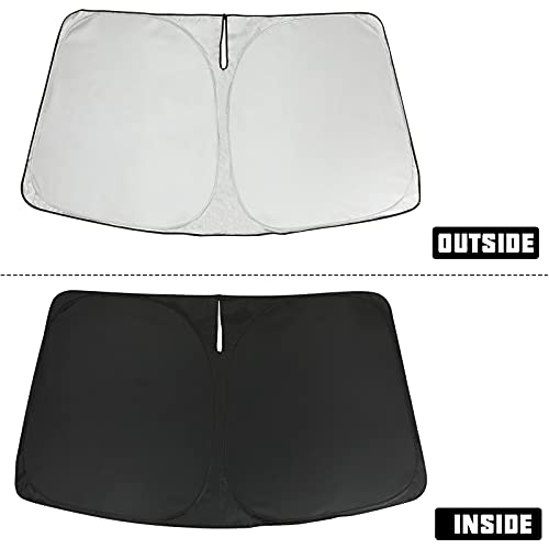 Winunite Foldable Windshield Sunshade Compatible With Jeep Renegade 2023 2022 2021 2020 2019 2018 2017 2016 2015 Suv Front Sun Shade Heat Shield Custom-Fit Protector Sun Visor #TOP1